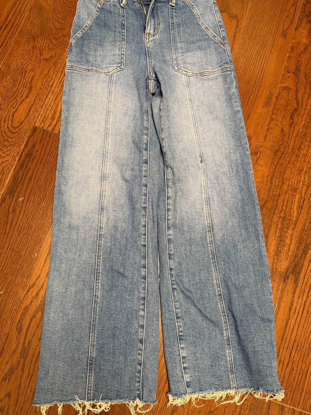 Sz 24 Bayeas wide Leg Jeans with Frayed Hem